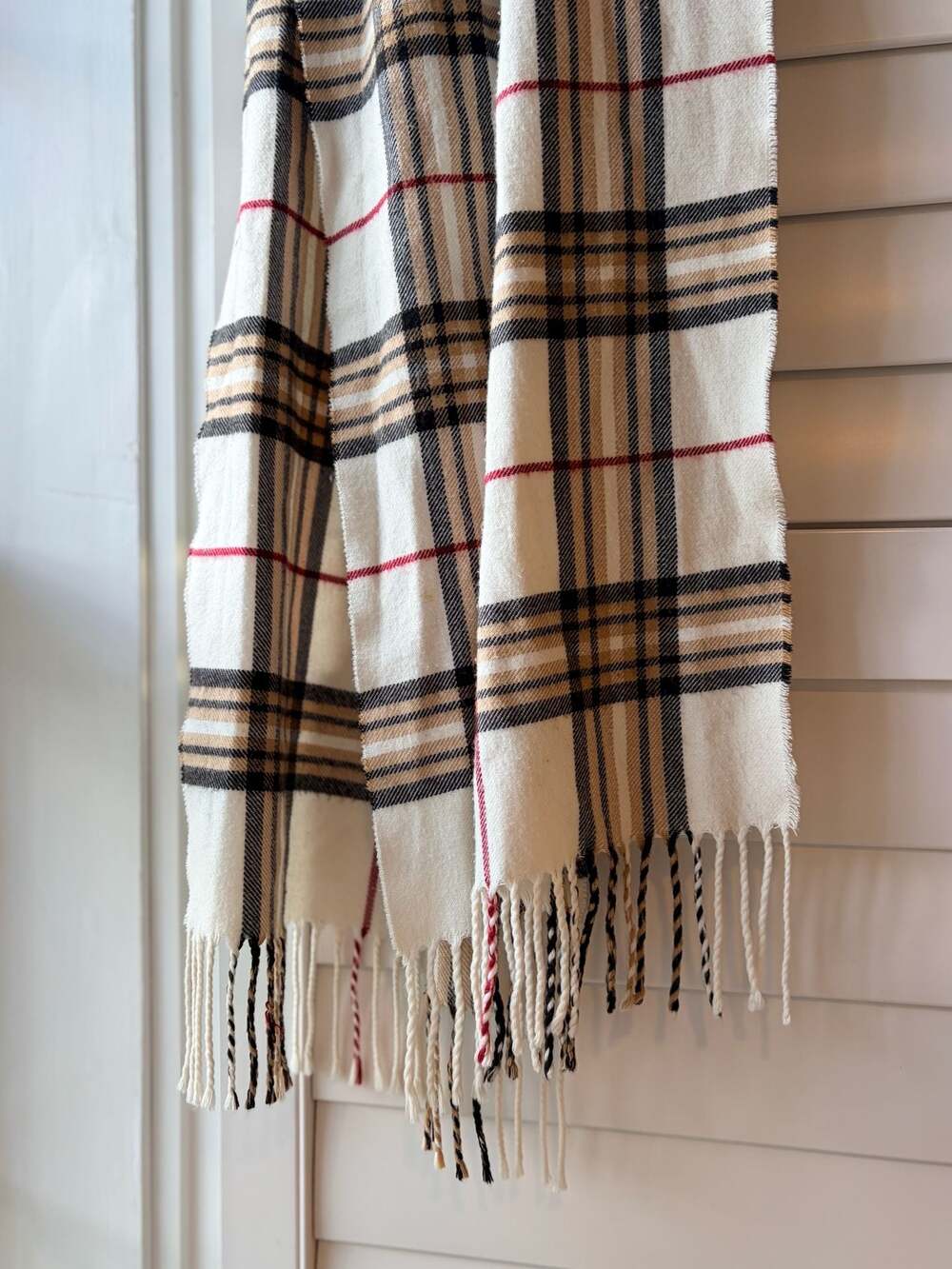 Unisex Plaid Scarf Winter Whites Old Money Quiet Luxury